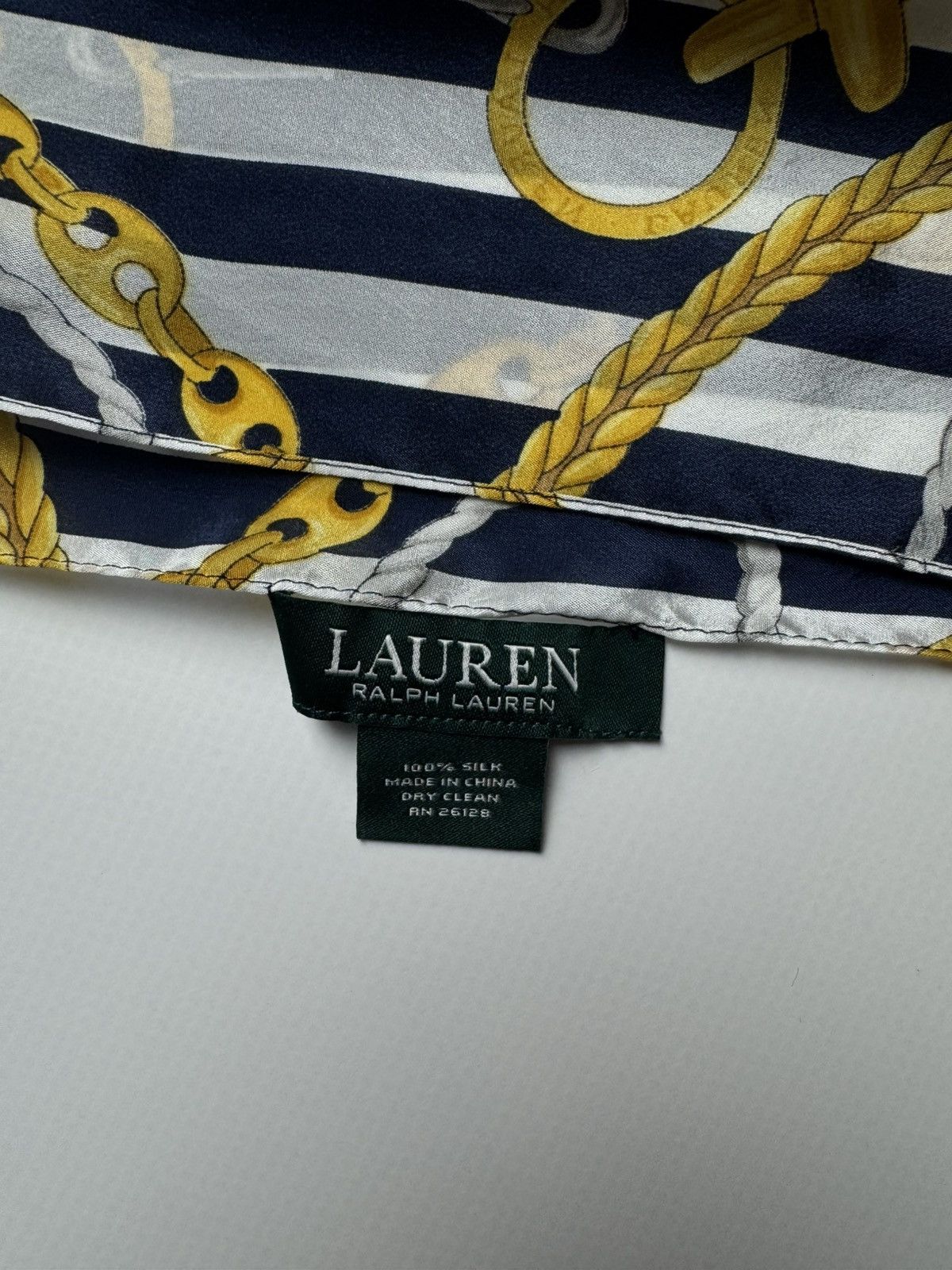 Polo Ralph Lauren Lauren Ralph Lauren 100% Silk Scarf Nautical Anchor Size ONE SIZE - 3 Thumbnail