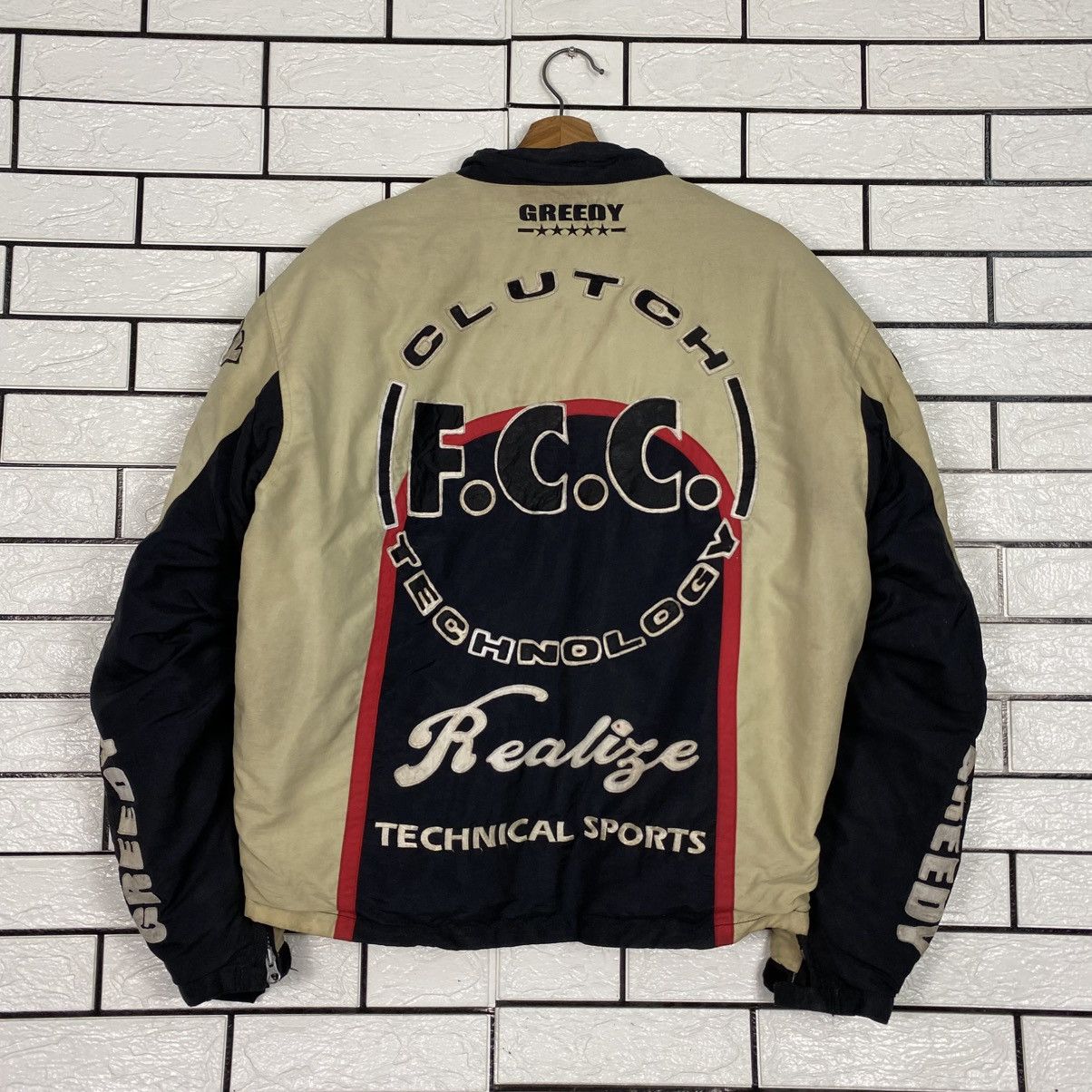 Japanese Brand Vintage Biker Jacket Cafe Racer Greedy Big Logo Size US L / EU 52-54 / 3 - 11 Thumbnail
