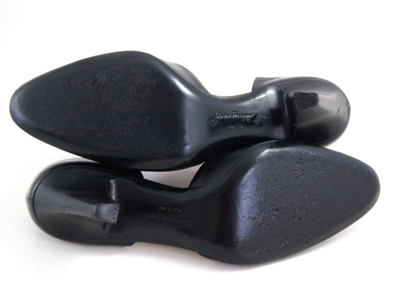 Salvatore Ferragamo Ferragamo High Heel Pumps Black Leather Womens US 7.5 EU 38 Size US 7.5 / IT 37.5 - 8 Thumbnail