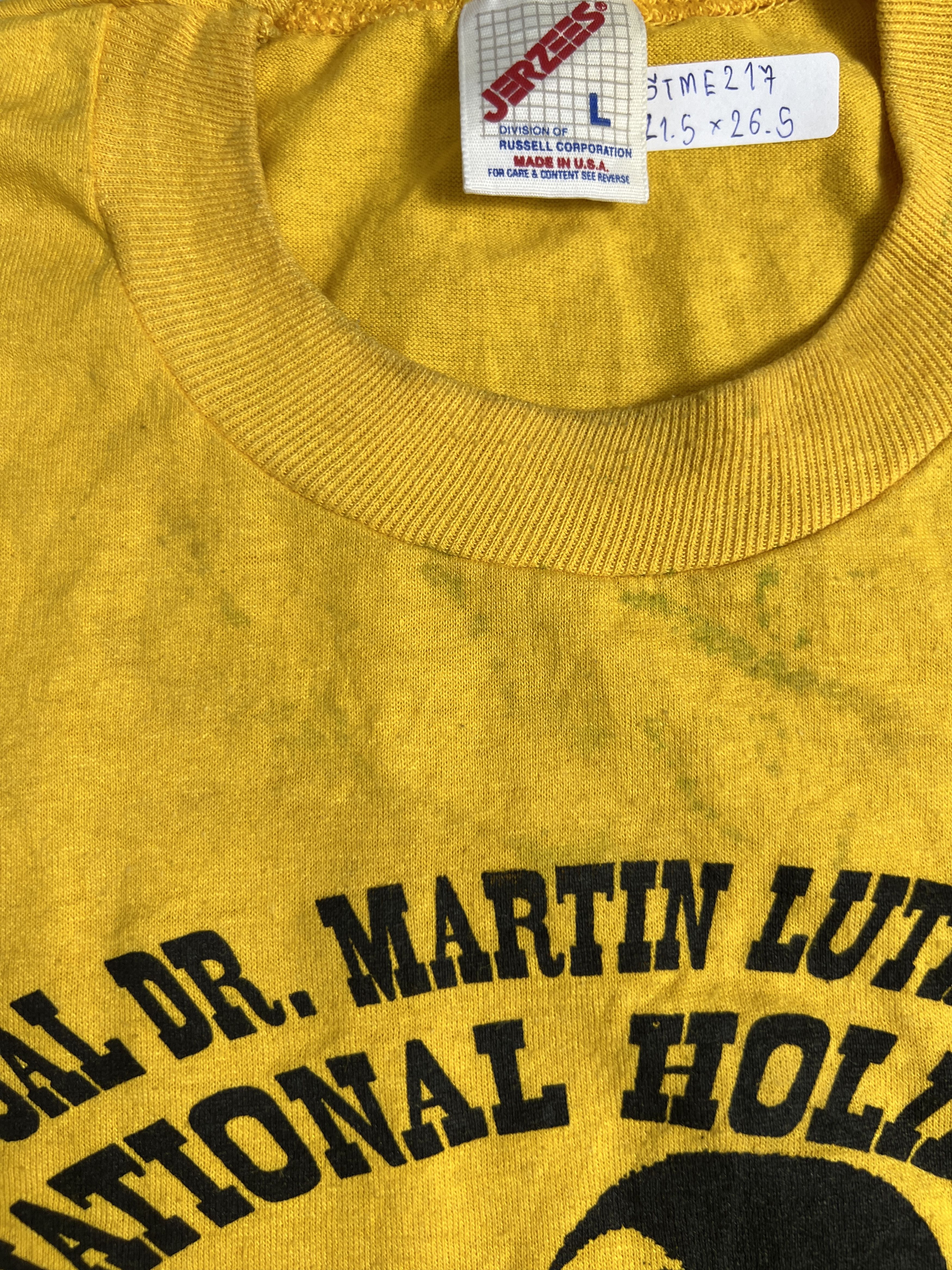 Vintage Vintage 80s Martin Luther King Jr. Day Promo Tee (L) GTME217 Size US L / EU 52-54 / 3 - 5 Thumbnail