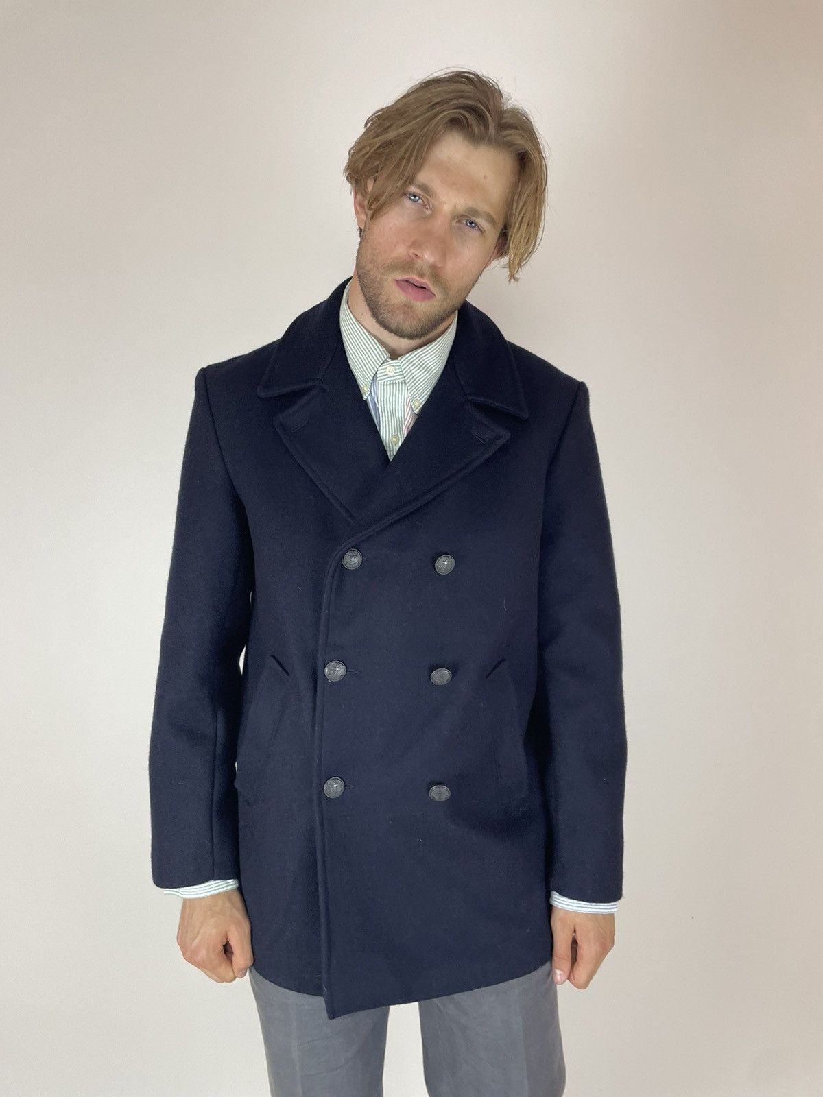 Vintage French LE GLAZIK Double-breasted wool coat Vintage Mens | Grailed