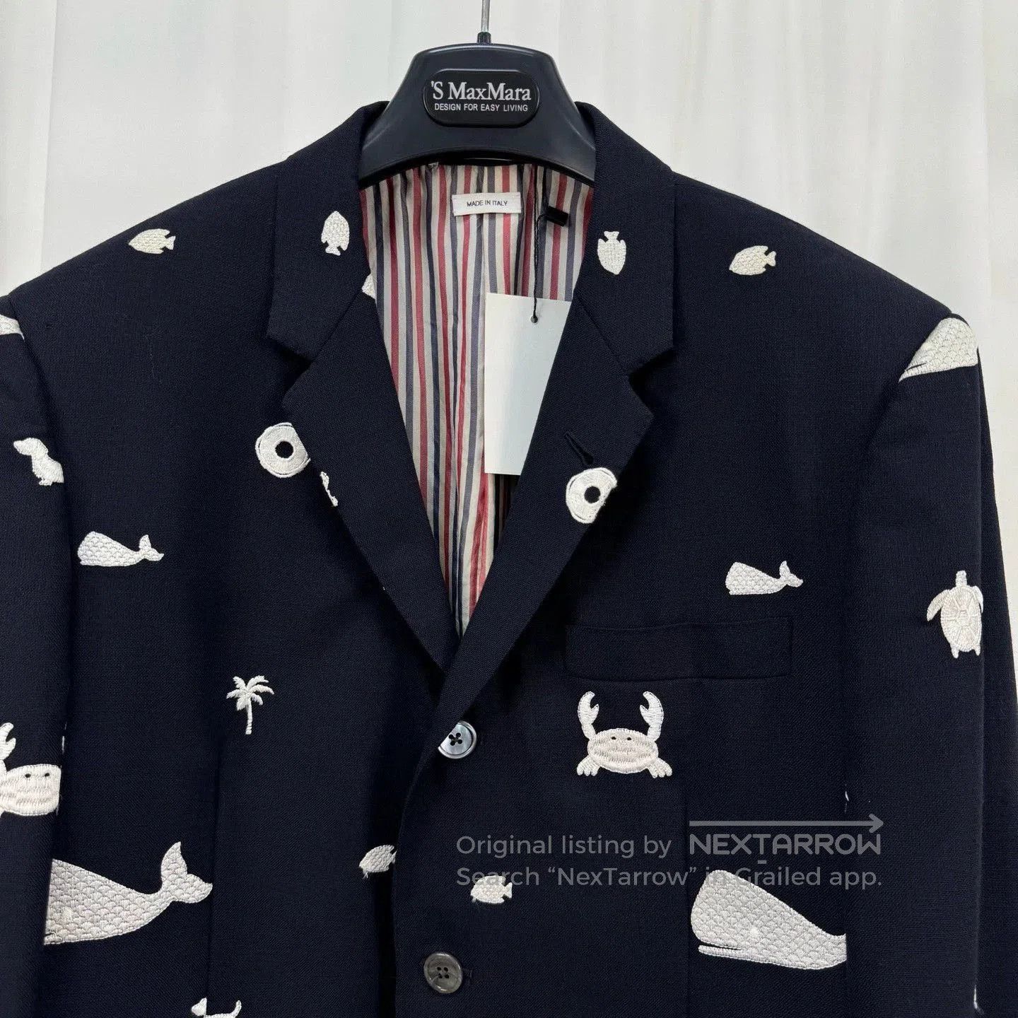 Thom Browne Whale Turtle Embroidered Suit Jacket. Size US M / EU 48-50 / 2 - 3 Thumbnail