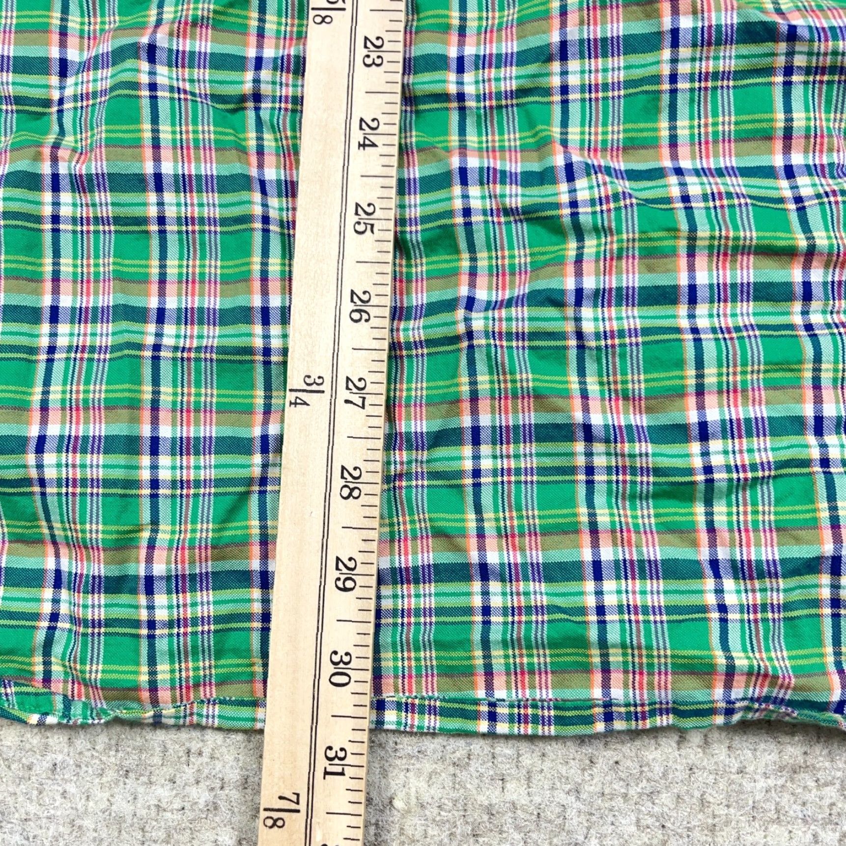 Ralph Lauren Ralph Lauren Button-Up Shirt Men Big 3XB Green Plaid OCBD Oxford Collar Long Sleeve Casual Vintage: No Size 48R - 7 Thumbnail