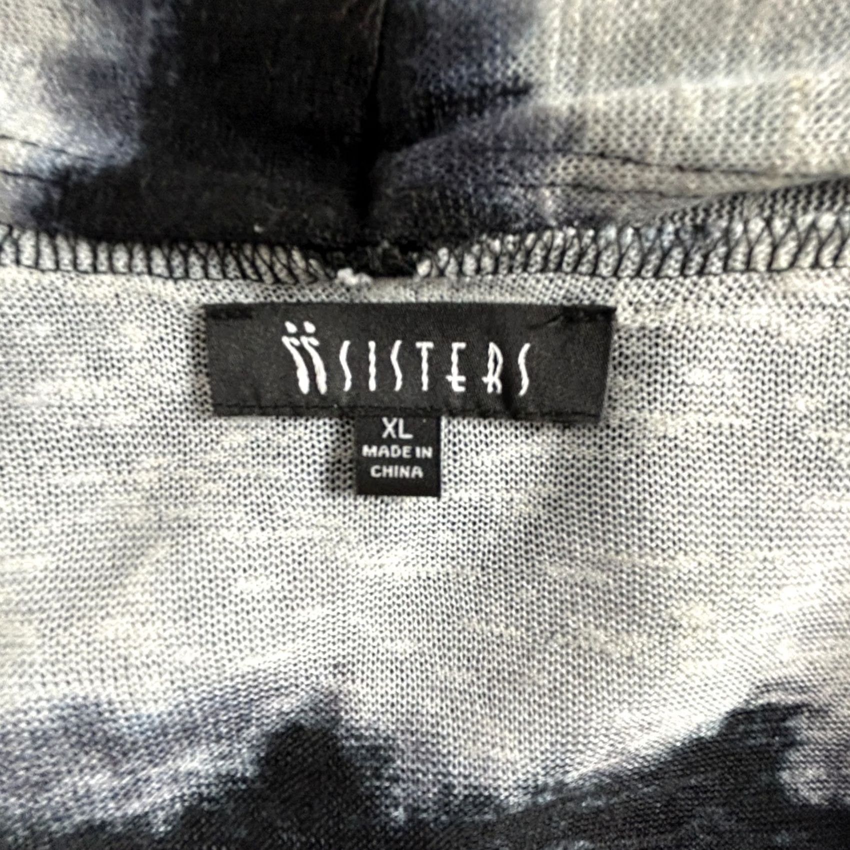 Vintage Sisters Cardigan Womens Black & Gray Tie-Dye Knit Open Front Duster Sweater XL Size XL / US 12-14 / IT 48-50 - 3 Thumbnail