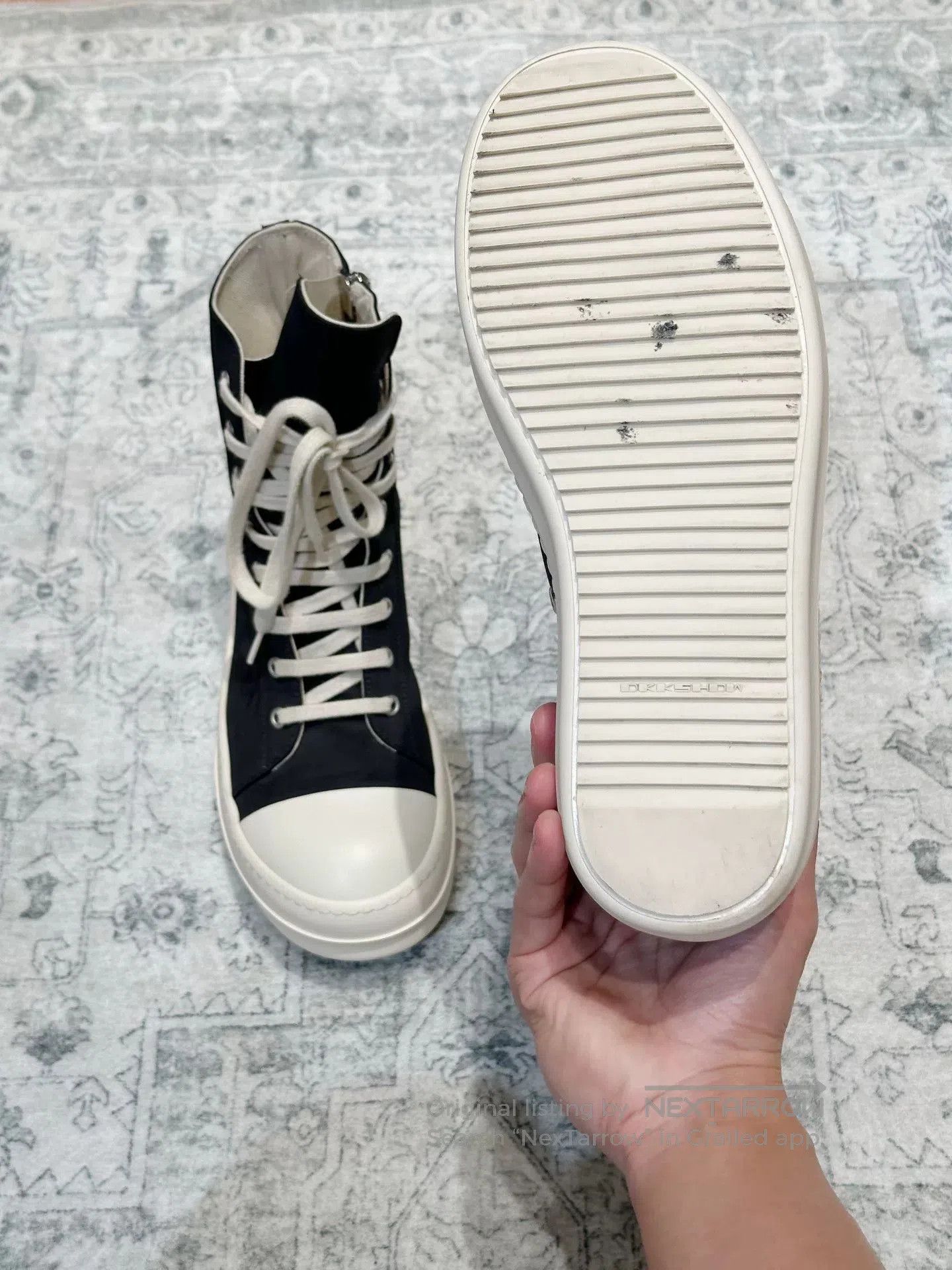Rick Owens Drkshdw Rick Owens DRKSHDW High-Top Canvas Sneakers. Size US 7 / EU 40 - 9 Thumbnail