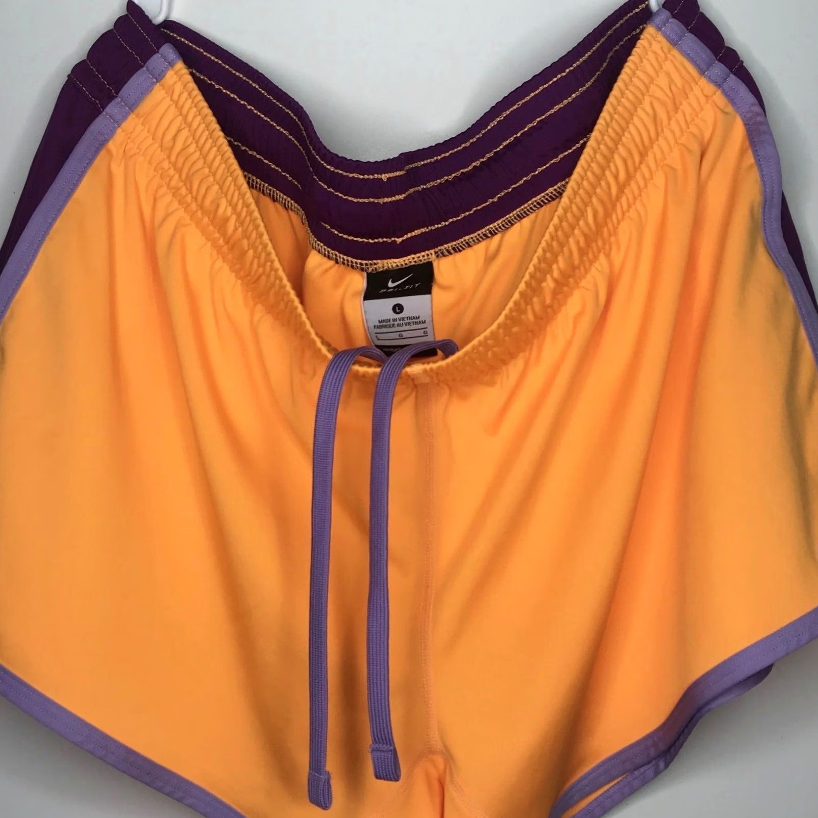 Nike Nike Shorts Large Orange Purple Athletic Running Gym Women's Size 36" / US 14 / IT 50 - 6 Thumbnail