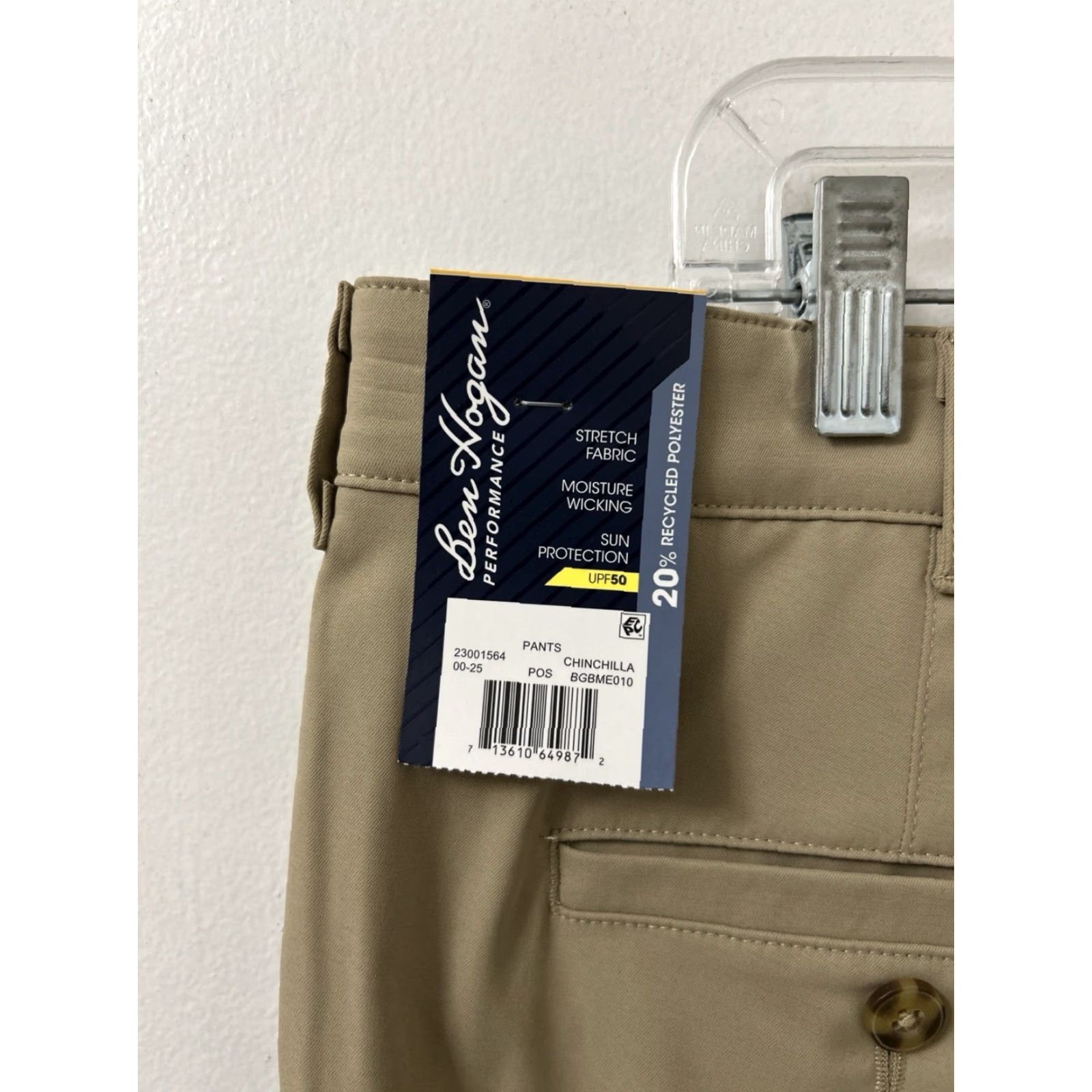 Hogan Ben Hogan Performance Pants Mens 36x32 Tan Khakis UPF50 Moisture Wicking Stretch NWT Hat? Size US 36 / EU 52 - 5 Thumbnail