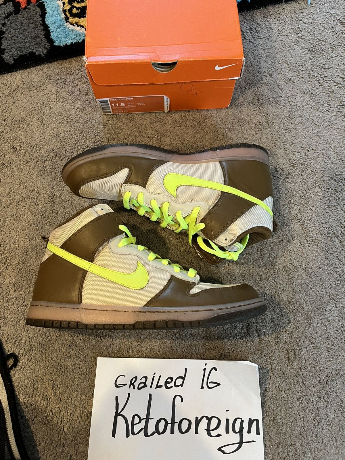 Nike × Vintage 2007 Nike Dunk High Shrek VNDS pairs are going for 400+ Size US 11.5 / EU 44-45 - 2 Thumbnail