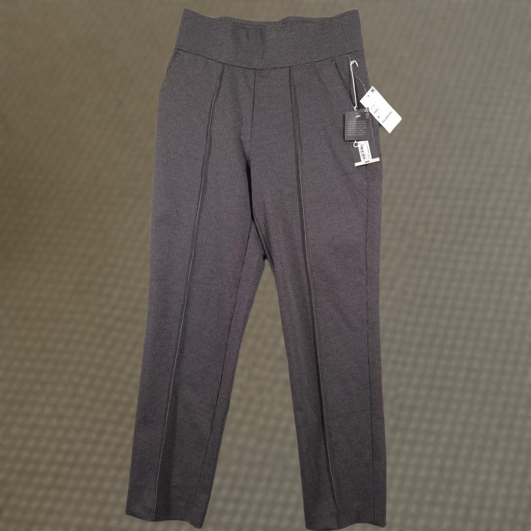 Worthington Worthington Dress Pants Womens Small Gray Stripe Knit Slim Pull On Stretch Work Ladies Pants Size 28" / US 6 / IT 42 - 1 Thumbnail