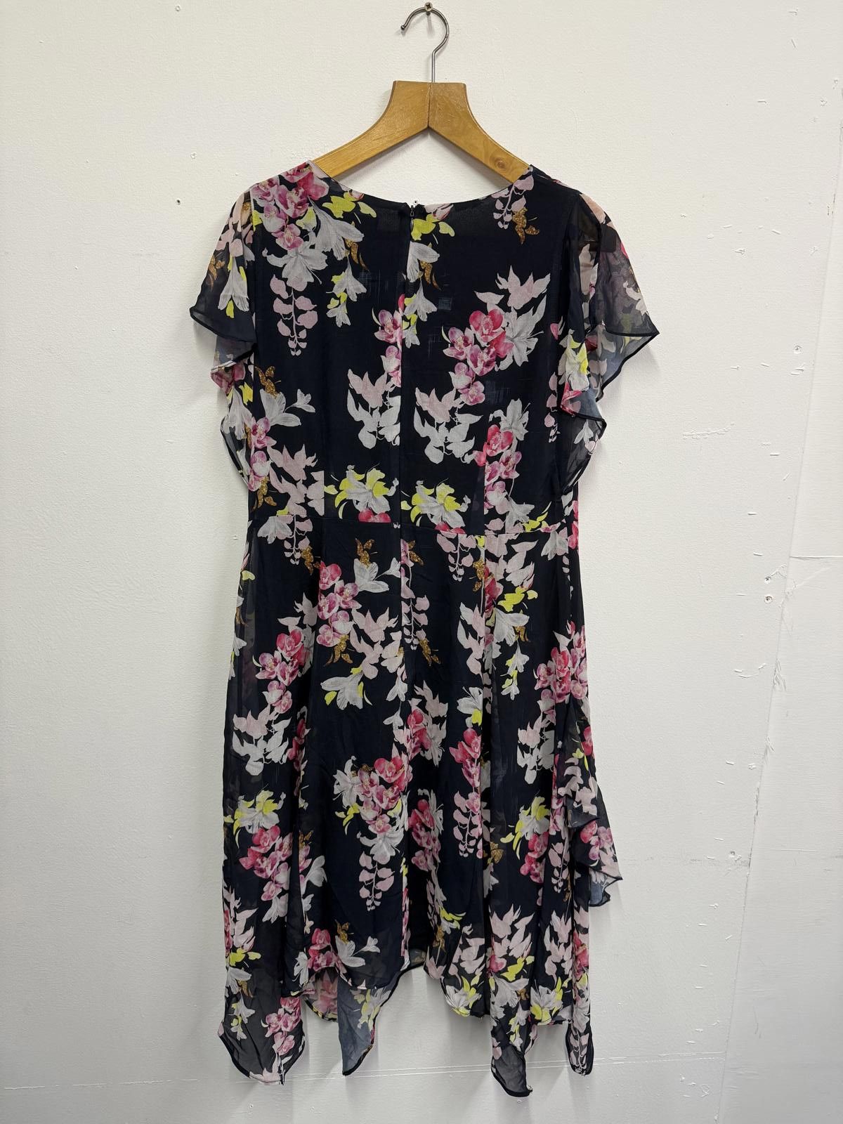 Walls Wallis Floral Print Ruffle Detail Dress Size L / US 10 / IT 46 - 2 Thumbnail