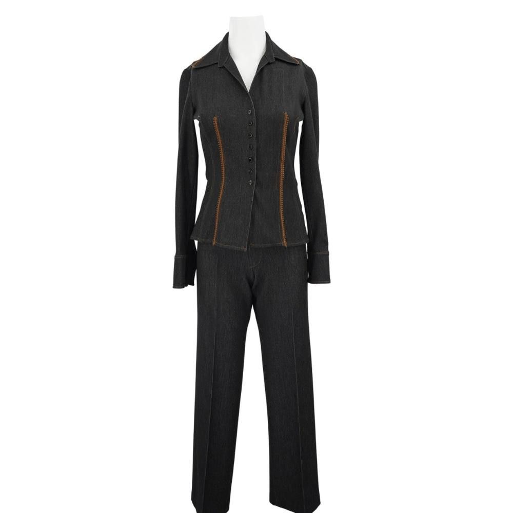 Designer Vintage Brown Vertigo Paris Pantsuit Size S Size 28" / US 6 / IT 42 - 1 Thumbnail