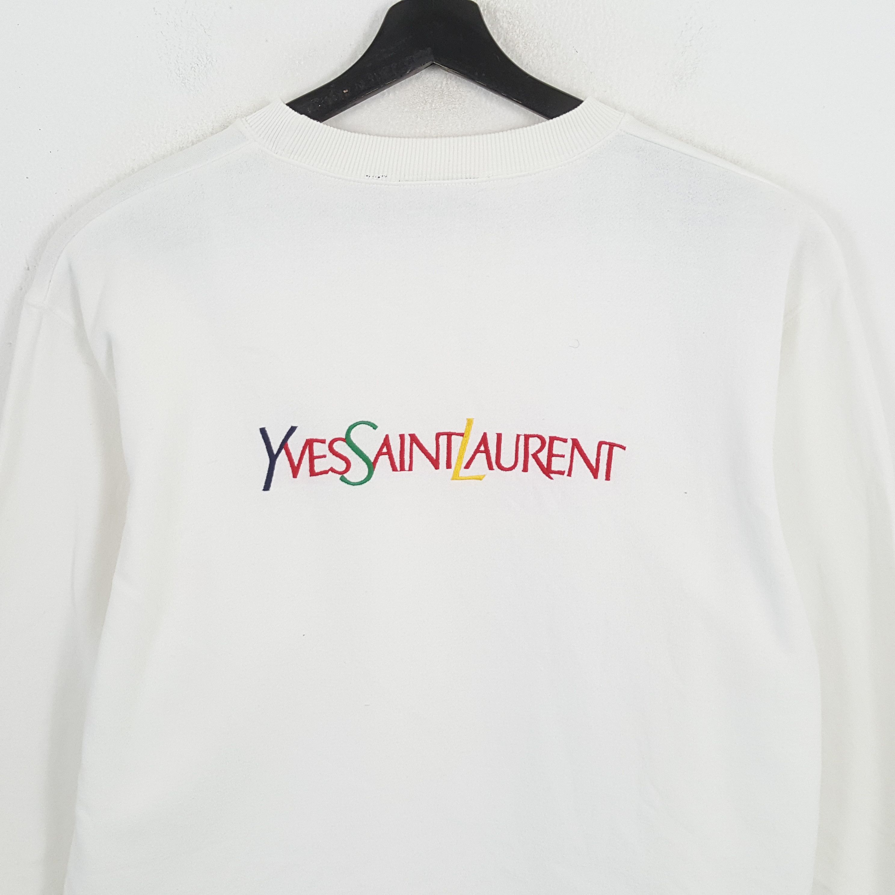 Vintage × Yves Saint Laurent YVES SAINT LAURENT Fashion Brand Spellout Design Sweatshirt Size US L / EU 52-54 / 3 - 2 Thumbnail