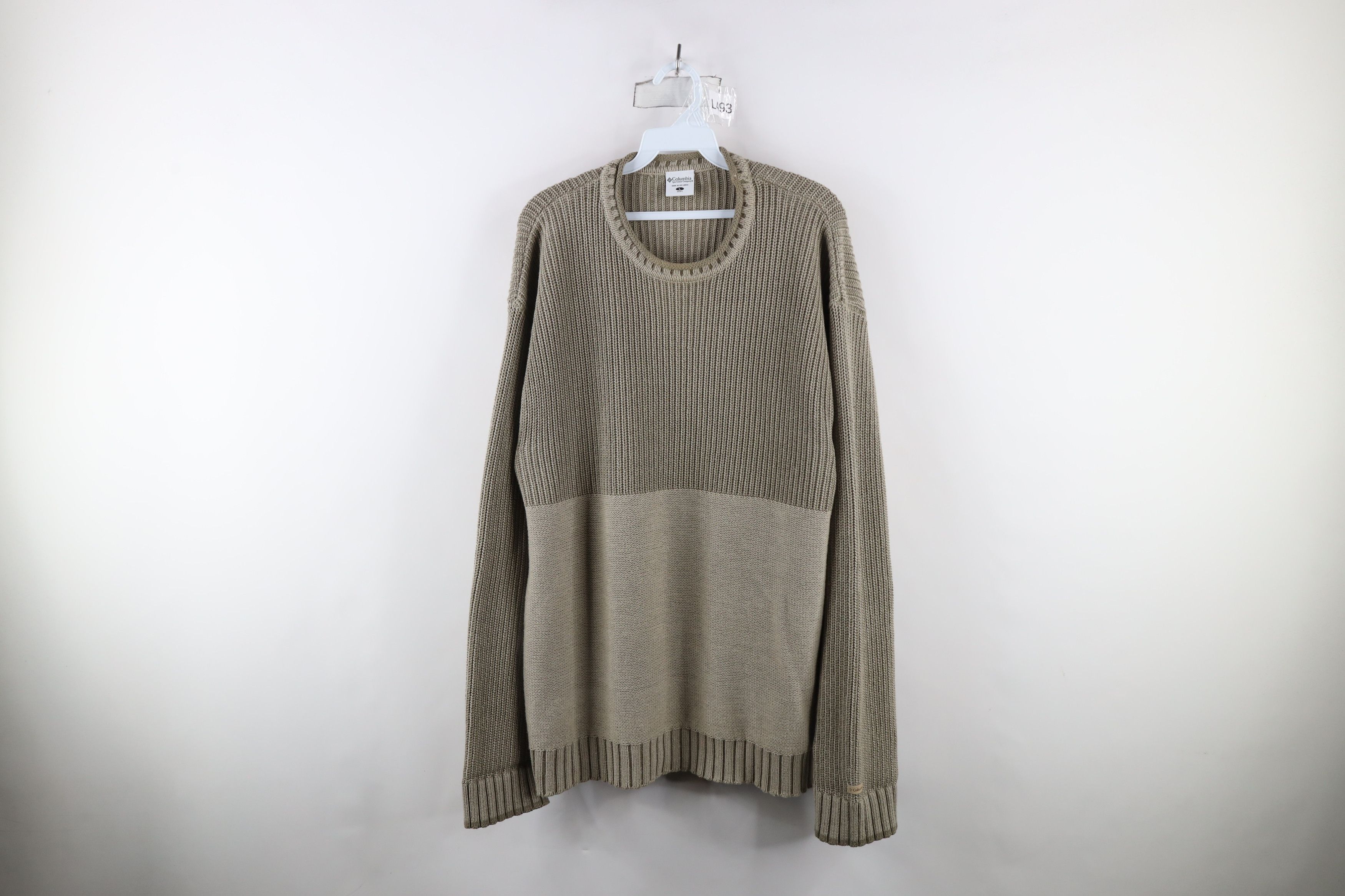 Columbia × Vintage Vintage 90s Columbia Ribbed Marled Knit Sweater Gray Cotton Size US L / EU 52-54 / 3 - 1 Thumbnail