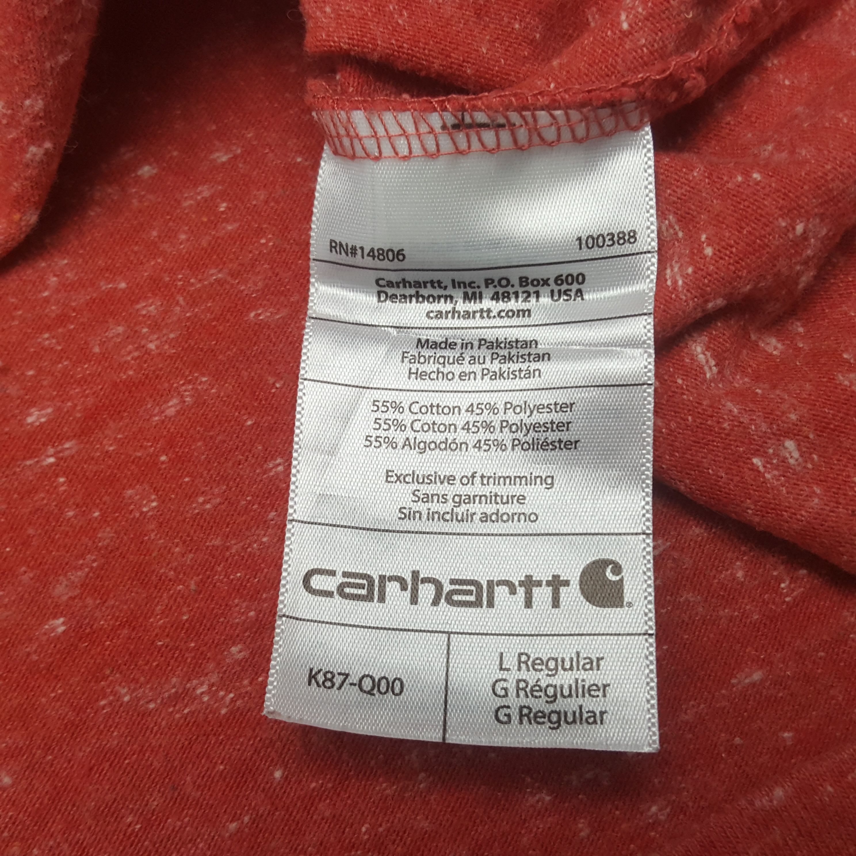 Carhartt Vintage Carhartt Regular Fit Single Pocket Tshirt Size US L / EU 52-54 / 3 - 8 Thumbnail