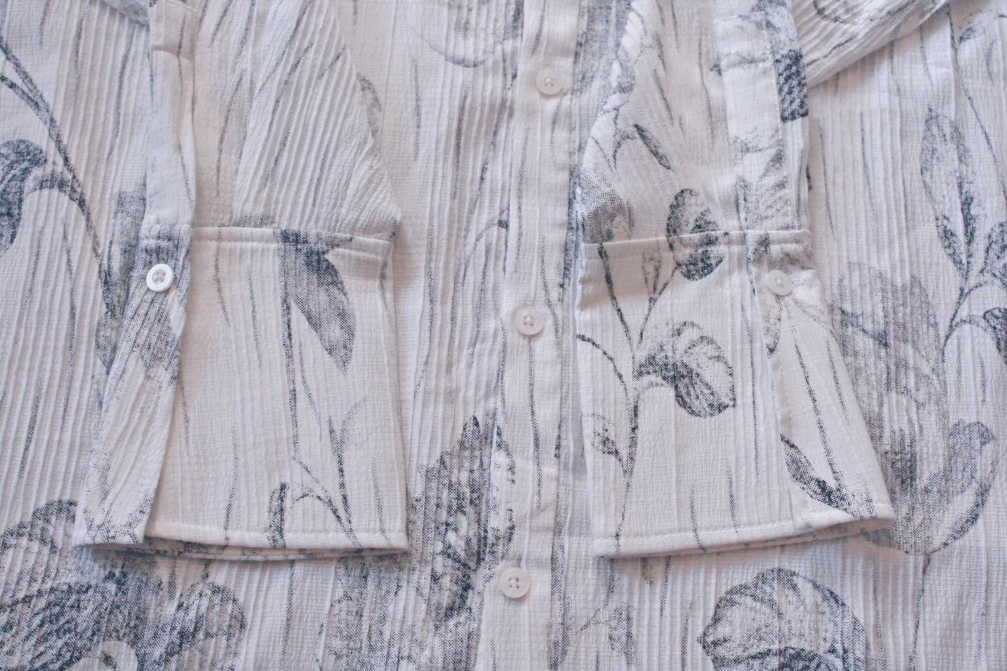 Other Ink Botanical Sketch Crinkle Cotton Blend Shirt Size US S / EU 44-46 / 1 - 3 Thumbnail