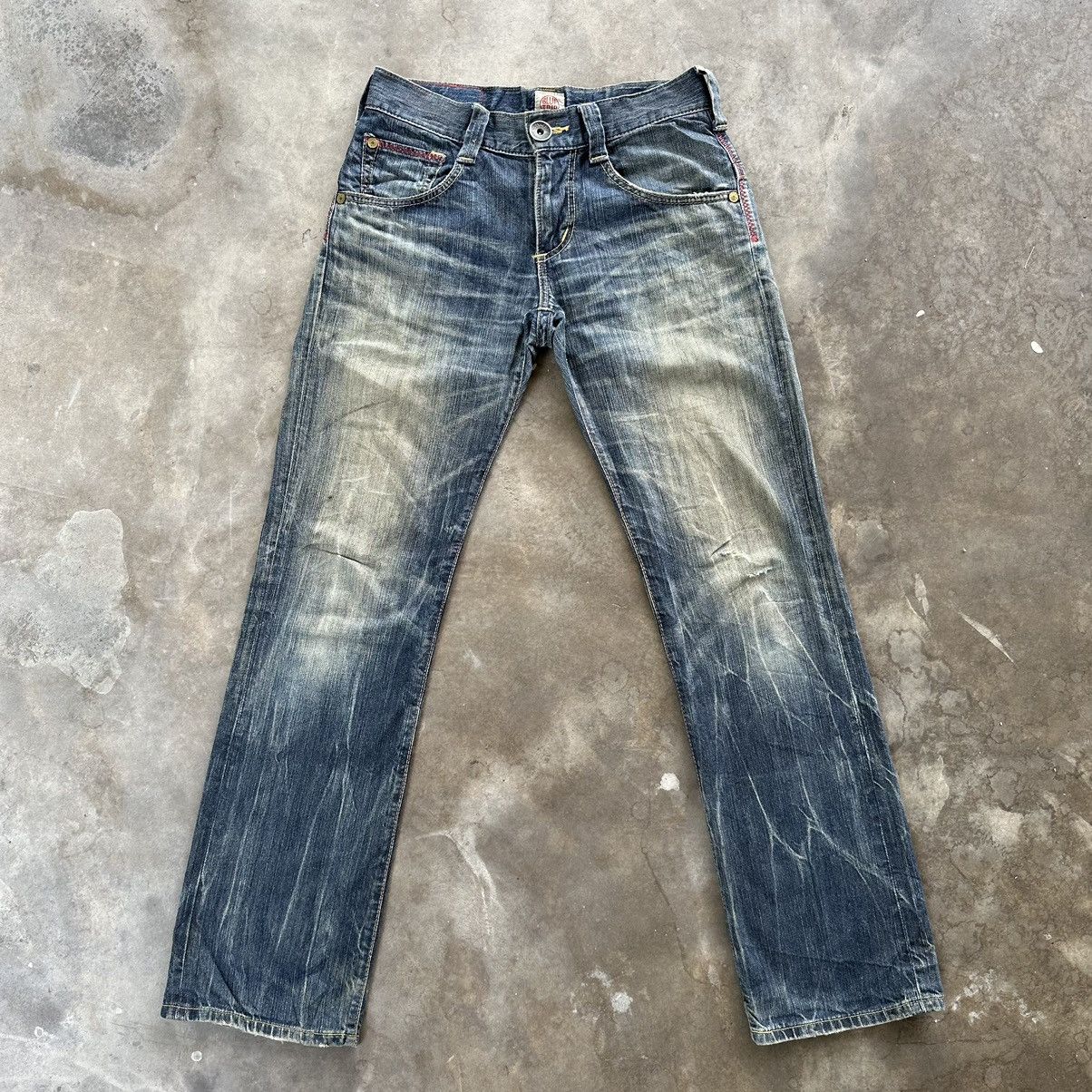 Japanese Brand Vintage Edwin Distressed Faded Rusty Flare Denim Jean Pant Size US 30 / EU 46 - 1 Thumbnail