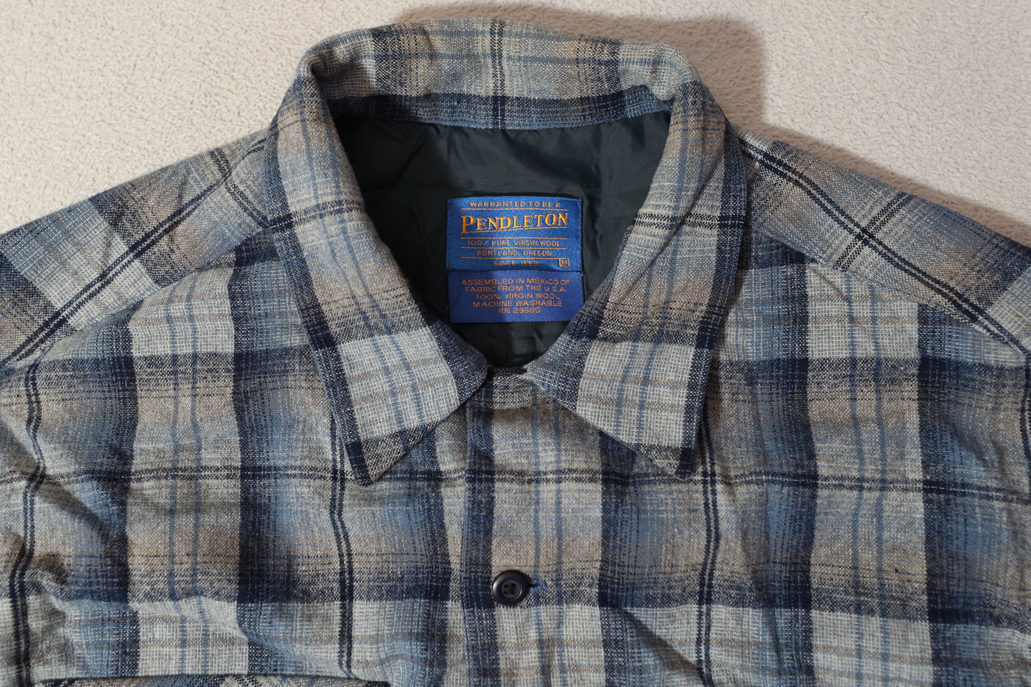 Pendleton Vintage Pendleton Wool Blue Tartan Flannel (M) Size US M / EU 48-50 / 2 - 9 Thumbnail