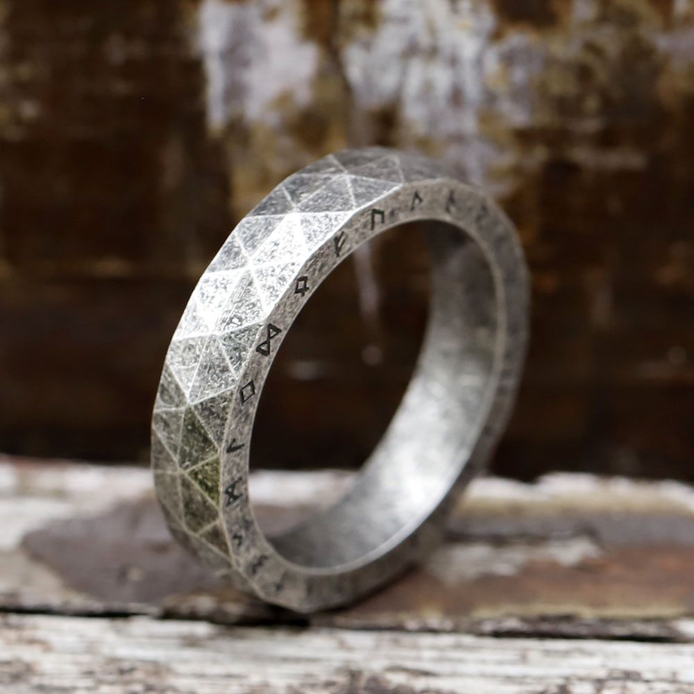 Jewelry × Vintage SIZE 10 Stainless Steel Viking Rune Ring Size ONE SIZE - 2 Thumbnail
