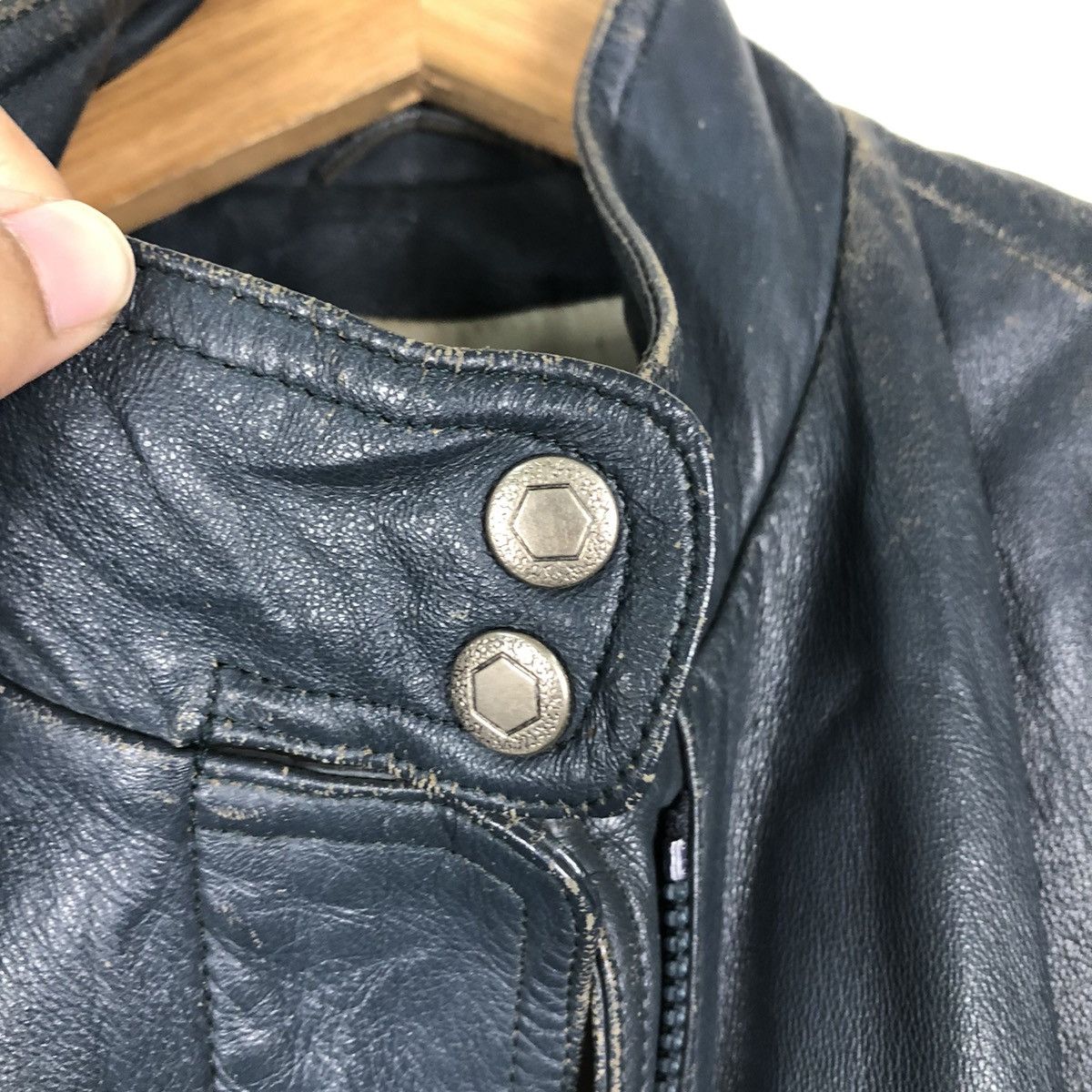 Japanese Brand 🔥Vintage Biker Leather Jacket Double Collar Issey Miyake Size US M / EU 48-50 / 2 - 18 Thumbnail