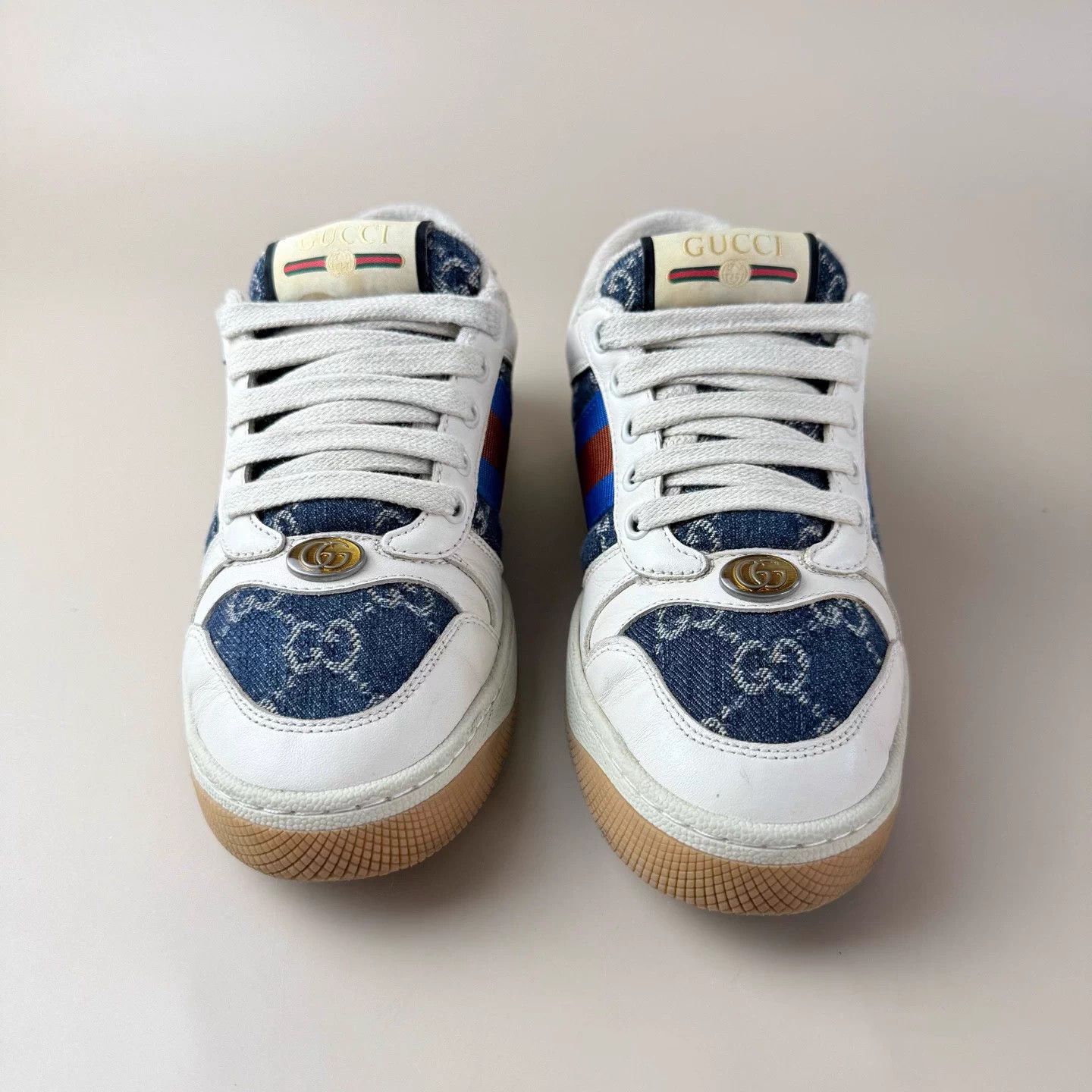 Gucci GUCCI Denim Double G Enamel Distressed Women's 36.5 95 New Size US 5.5 / IT 35.5 - 2 Thumbnail