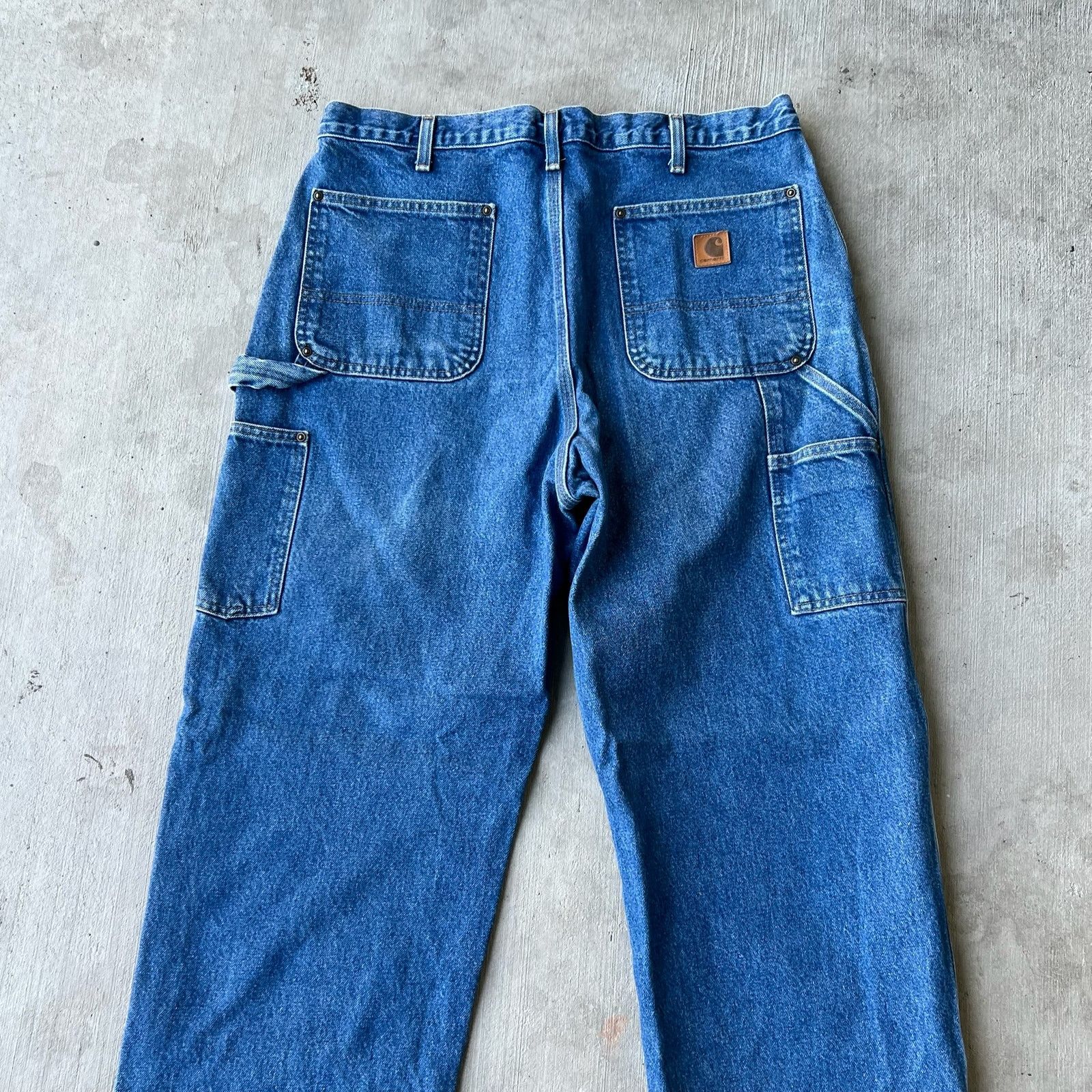 Carhartt × Vintage Carhartt denim blue jean double knee work carpenter pants Size US 35 - 6 Thumbnail