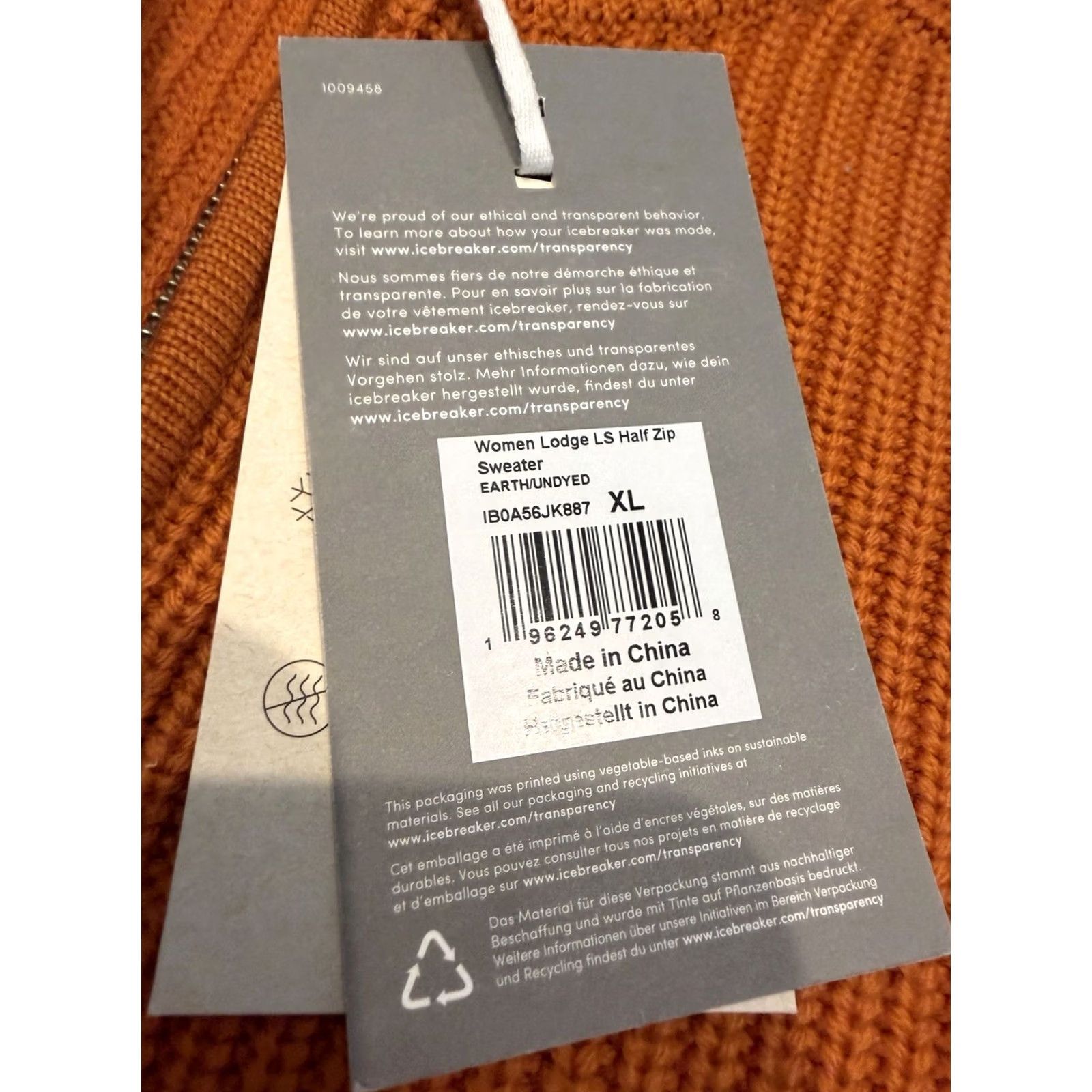 Icebreaker VINTAGE? No. Icebreaker Sweater XL Long Sleeve Orange Stripe 1/2 Zip Wool High Neck NWT Mens Pullover Winter Outdoor Size US XL / EU 56 / 4 - 4 Thumbnail