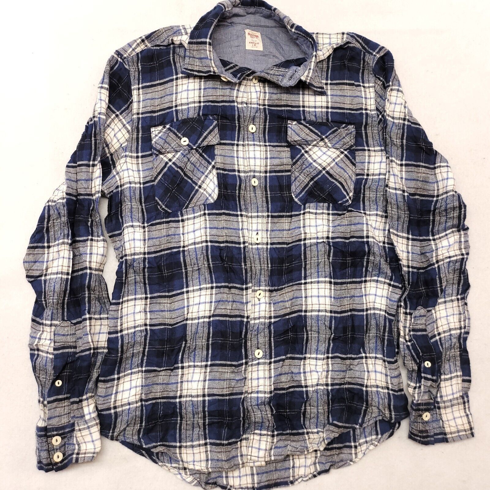 Mossimo Mossimo Tartan Flannel Button Up Shirt Mens Size M Blue Size US M / EU 48-50 / 2 - 2 Thumbnail