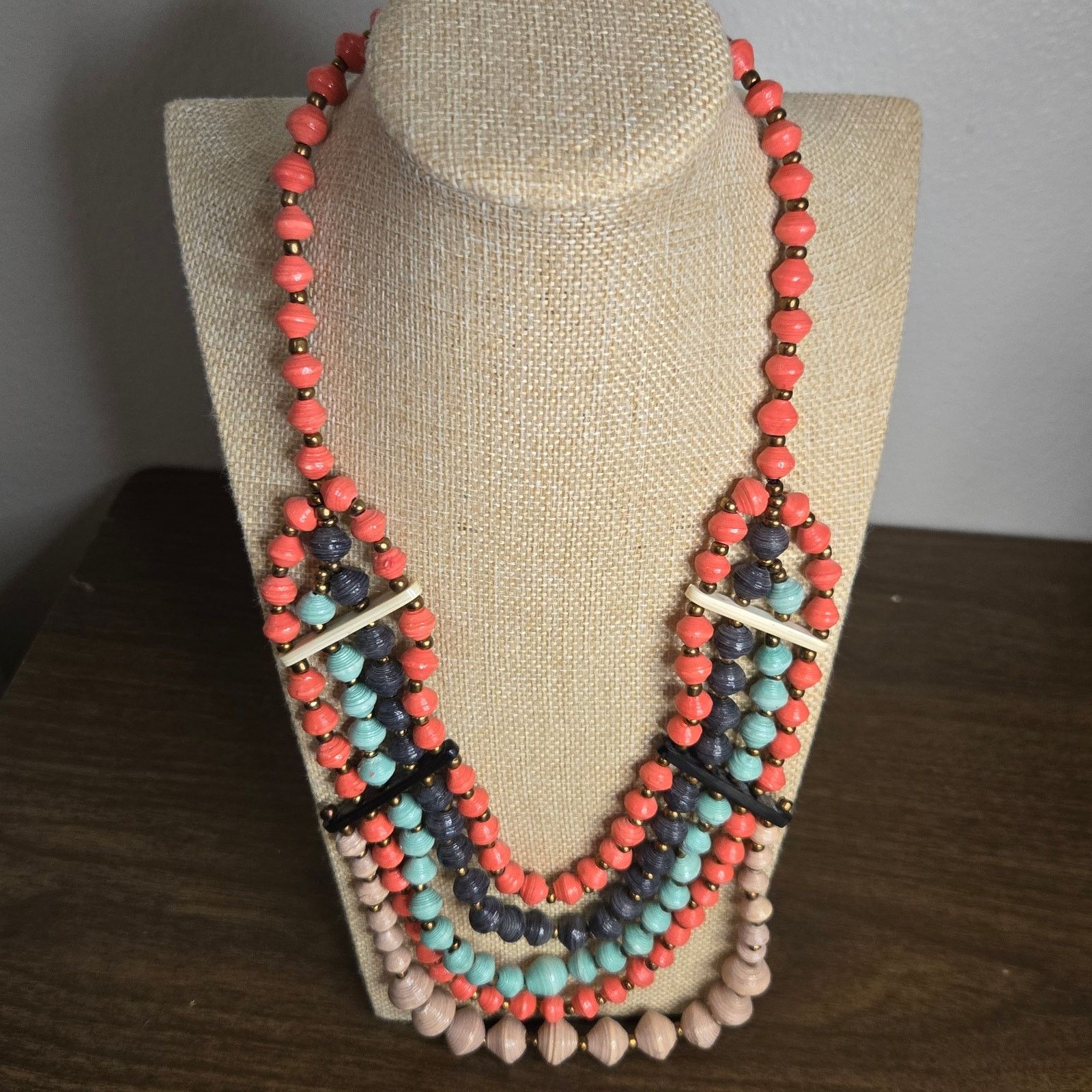 Uniqlo Multi-Strand Statement Necklace - Colorful Boho Jewelry Size ONE SIZE - 4 Thumbnail