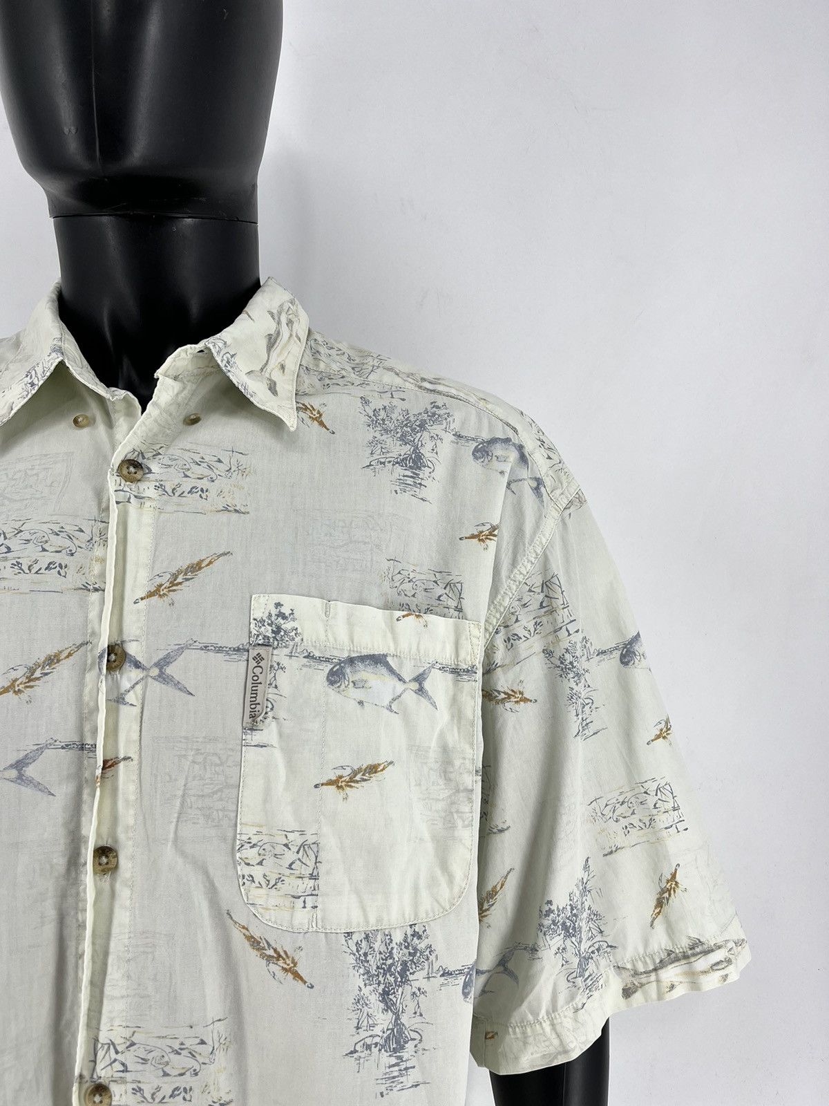 Columbia Vintage Columbia Fish Overprint Beach Hawaiian Shirt XLarge Size US XL / EU 56 / 4 - 7 Thumbnail