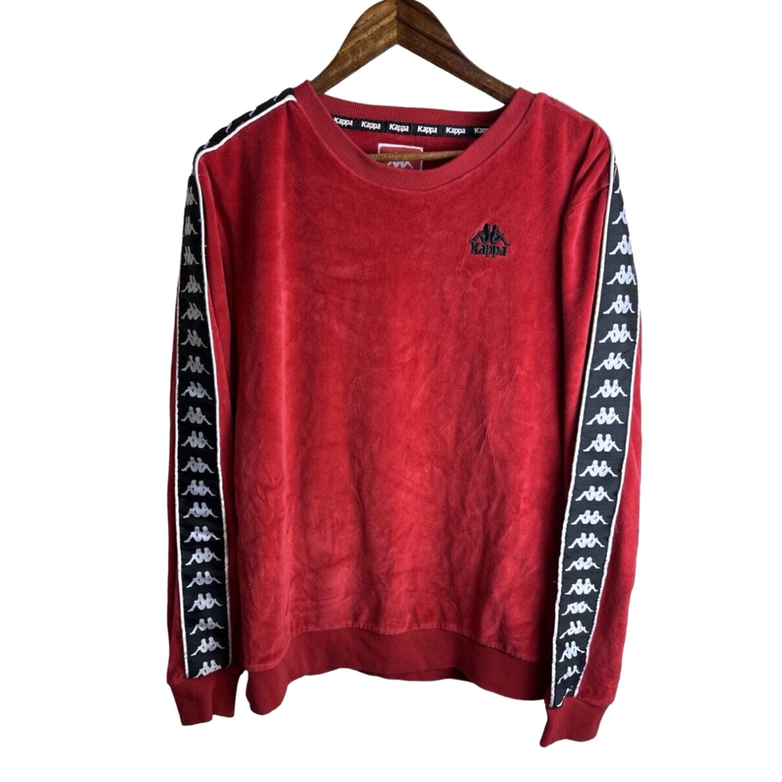 Kappa Kappa Men s Red Velour Crewneck Sweatshirt Size XL Grailed