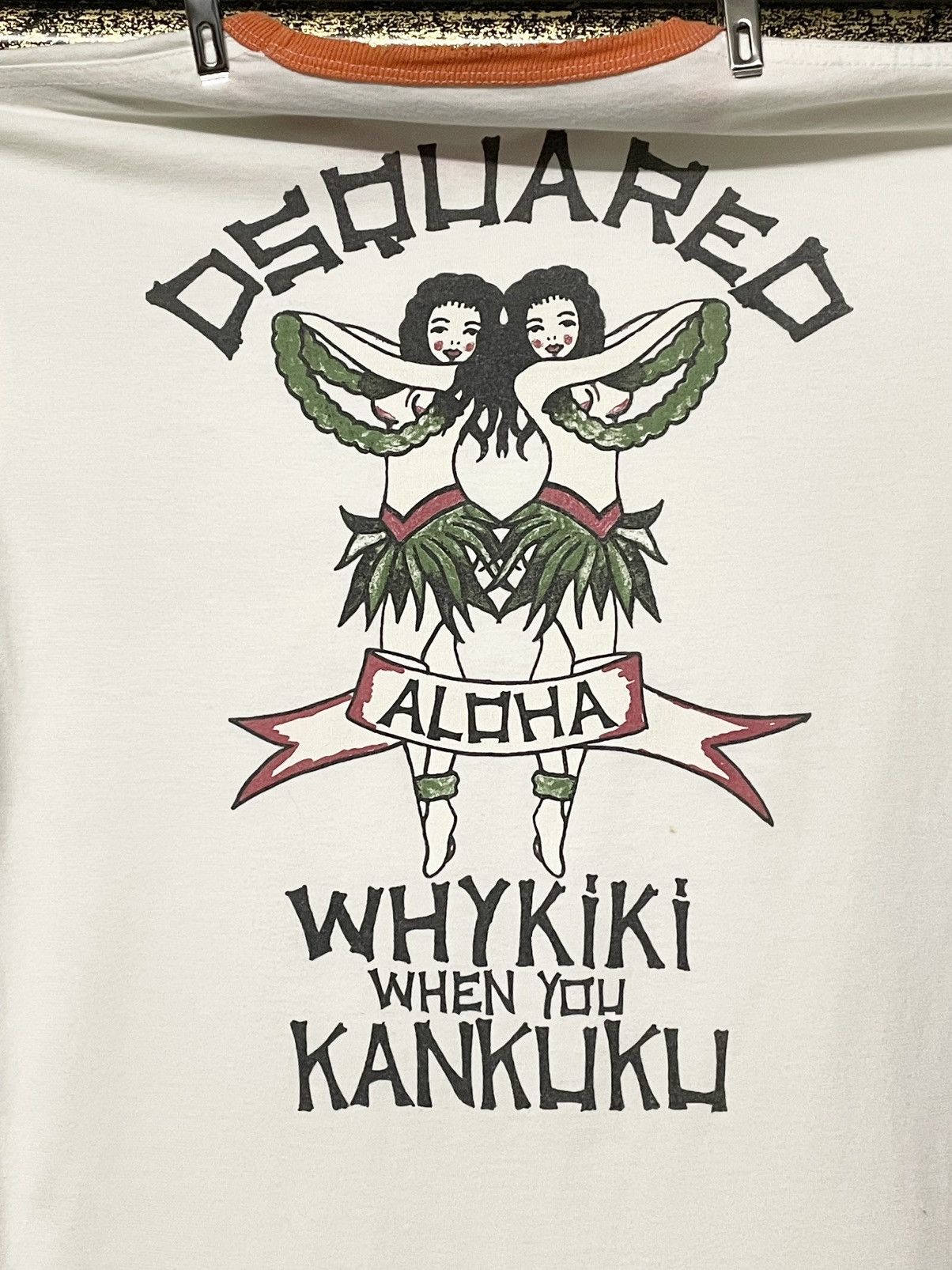 Dsquared2 Vintage Designer Dsquared Hula Dancers Aloha Hawai Tshirt Size US XS / EU 42 / 0 - 3 Thumbnail