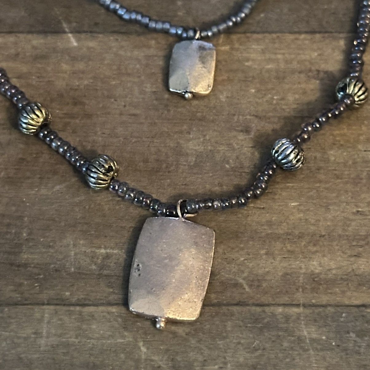 Other Layered seed bead rectangle pendants necklace Size ONE SIZE - 3 Thumbnail
