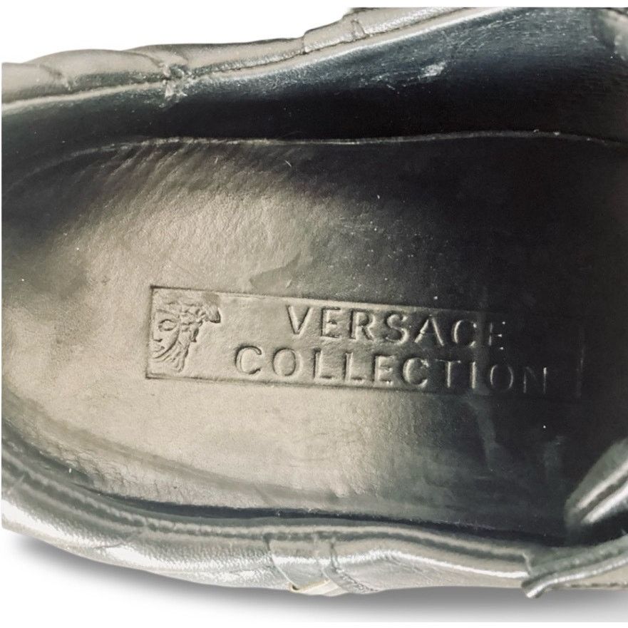 Versace Versace Collection Black Leather Sneaker V900 576 Size US 12 / EU 45 - 4 Thumbnail