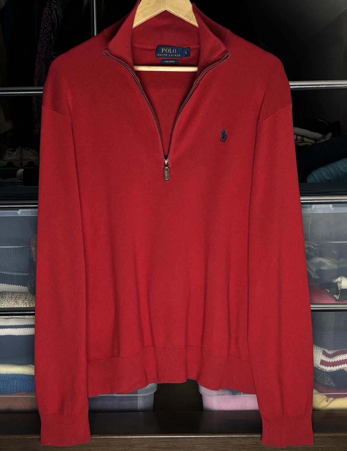 Polo Ralph Lauren Polo Ralph Lauren Pima Cotton Half Zip Sweater Size US L / EU 52-54 / 3 - 4 Thumbnail