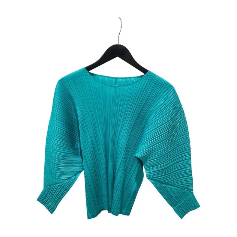 Issey Miyake Issey Miyake size:3 A green and blue rib top Size XS / US 0-2 / IT 36-38 - 1 Thumbnail