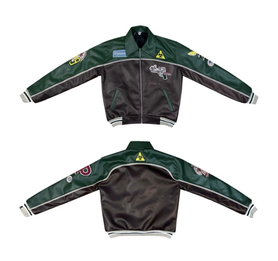 Other Leather bomber jacket griz leather jacket streetwear Size US L / EU 52-54 / 3 - 4 Thumbnail