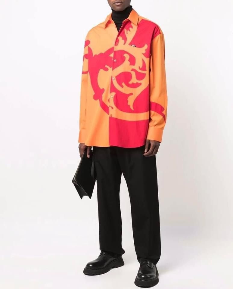 Versace Versace Barocco-Motif Poplin Shirt - Fits 3XL Size US XXL / EU 58 / 5 - 4 Thumbnail