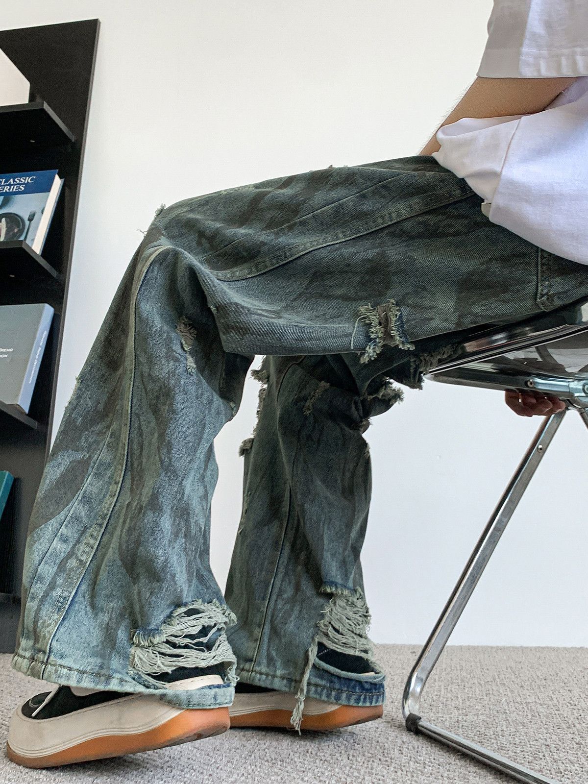 Japanese Brand × Vintage Broken jeans men's straight casual washed sports retro pants Size US 32 / EU 48 - 5 Thumbnail