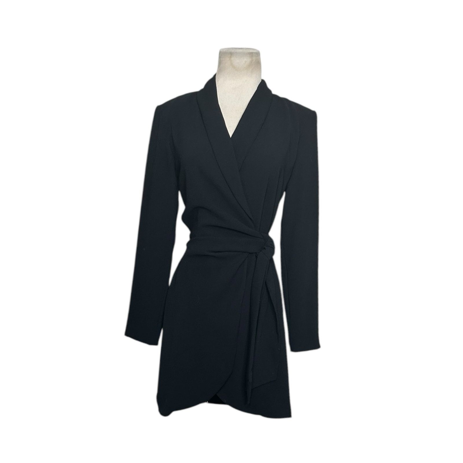 Zara Zara black long sleeves mini wrap dress size XS Size XS / US 0-2 / IT 36-38 - 9 Thumbnail