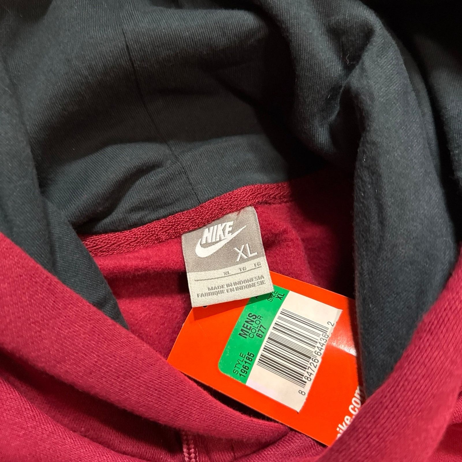 Nike 2007 Nike Solo Swoosh Maroon Hoodie Sweatshirt Size US XL / EU 56 / 4 - 7 Thumbnail
