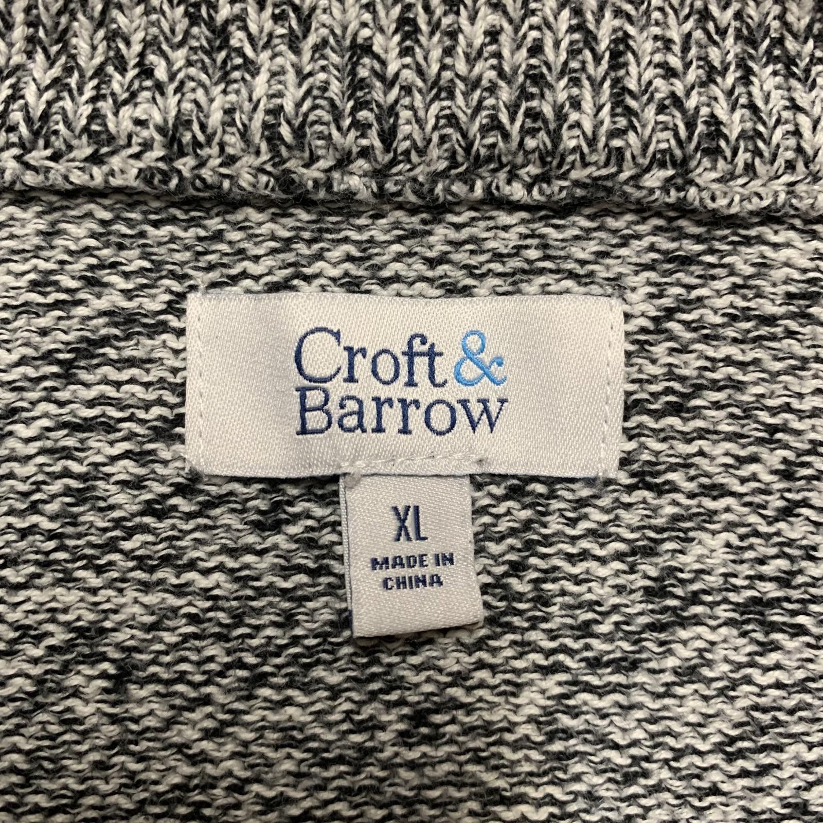 Croft & Barrow Croft & Barrow Men's XL Gray Burgundy Striped Sweater Cotton Size US XL / EU 56 / 4 - 3 Thumbnail