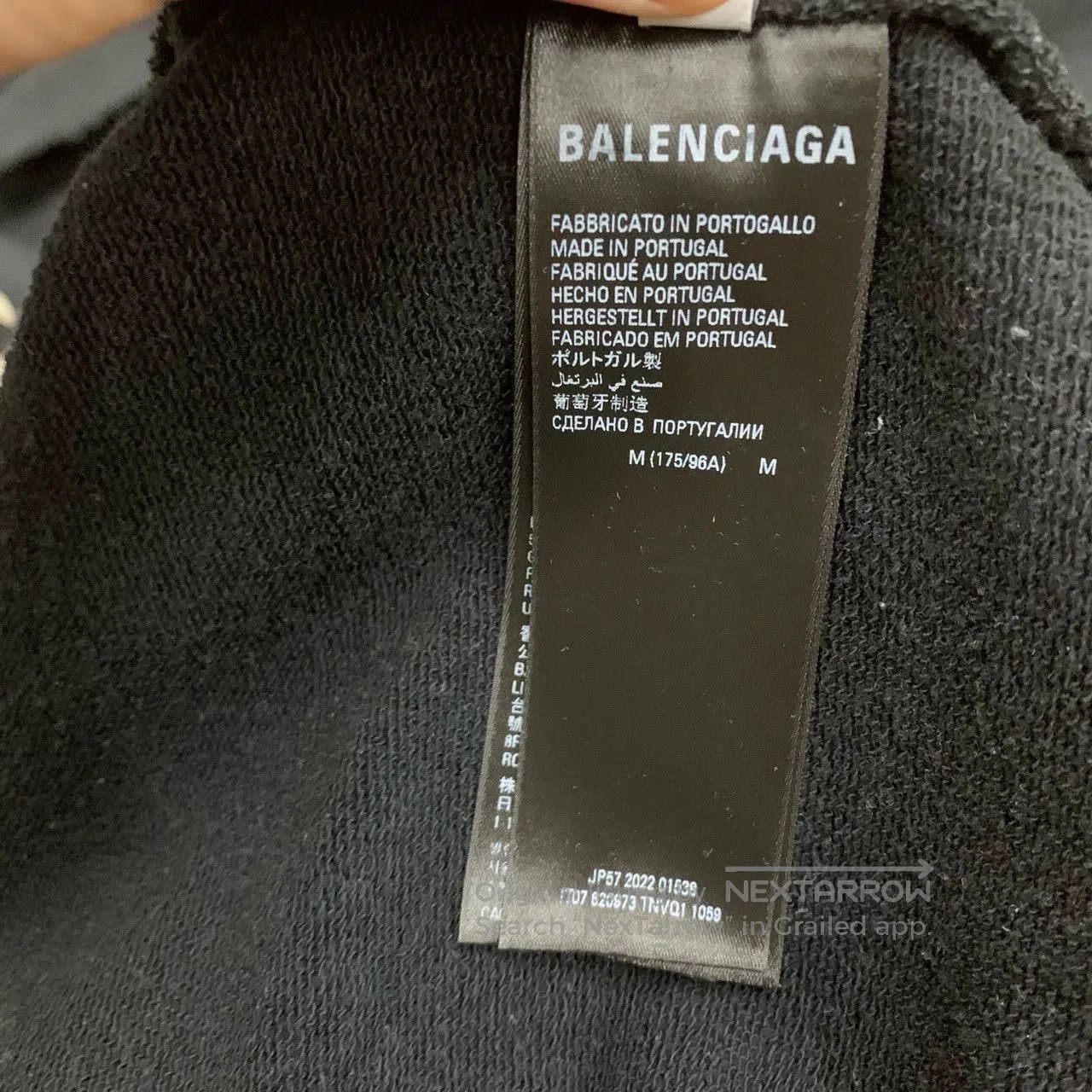 Balenciaga Black Graffiti Distressed Hoodie.