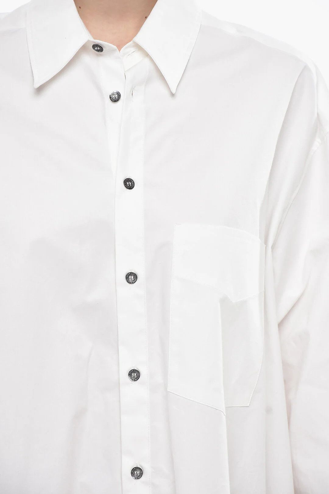 Palm Angels og1mm0326 Poplin Shirt Dress in White Size M / US 6-8 / IT 42-44 - 3 Thumbnail