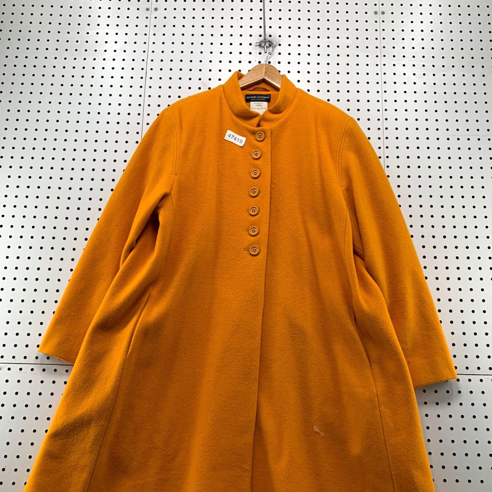 Vintage VINTAGE Benard Holtzman Harve Benard 100% Wool Button Coat Women 16 Yellow Orange Jacket Coat Overcoat Long Sleeve Winter Fall Casual Denim? Size XXL / US 16-18 / IT 52-54 - 5 Thumbnail