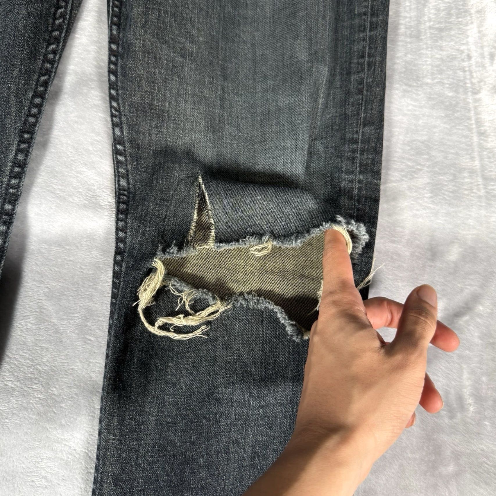Rag & Bone Rag & Bone Fit 1 Skinny Jeans Mens 33x32 Denim Dark Distressed 5-Pocket Logo City Slim Blue Baggy? Size US 33 - 2 Thumbnail