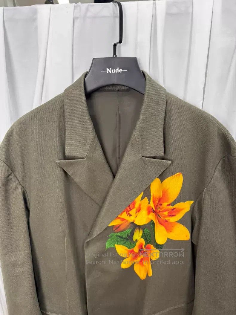 Yohji Yamamoto Yohji Yamamoto Size 2 Lily flower dye-painted blazer with f Size 38R - 4 Thumbnail