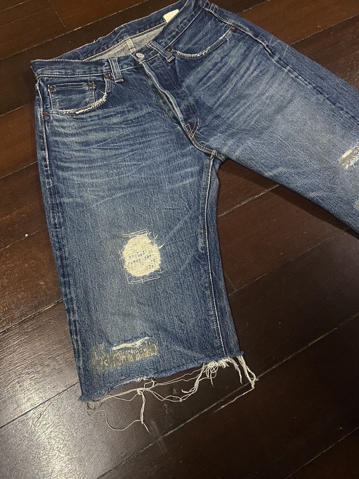 Orslow FIRE 🔥 VINTAGE SUGAR CANE 1947 SHORT JEANS REWORK CUSTOM Size US 30 / EU 46 - 5 Thumbnail