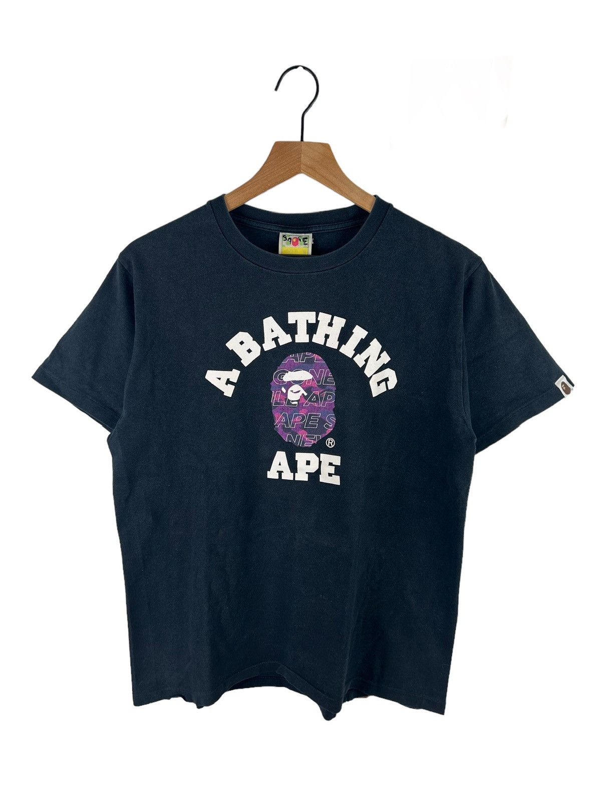 Pre-owned Bape Camo Collage Logo Print T-shirt In Black