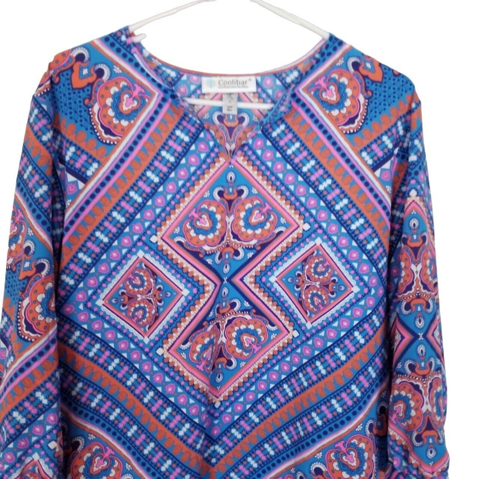 Cool Shirtz Coolibar Womens Geometric Oceanside UPF 50+ Sun Dress Swim Size M / US 6-8 / IT 42-44 - 3 Thumbnail