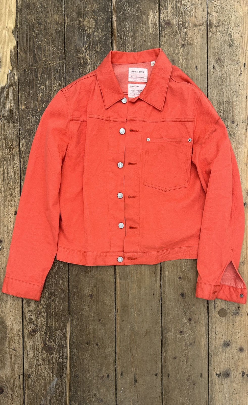 Helmut Lang raw silk denim jacket | Grailed